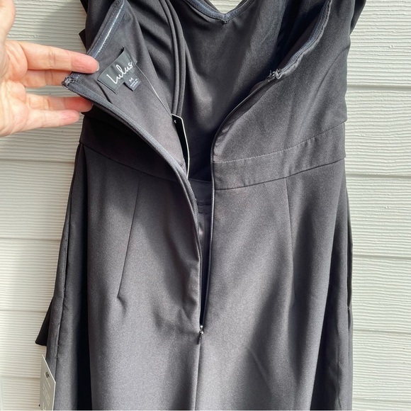 Lulu's Won A Heart Strapless Wide Leg Jumpsuit in black size medium - Picture 12 of 16